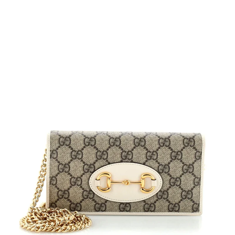 Gucci Horsebit Chain Wallet Gg Coated