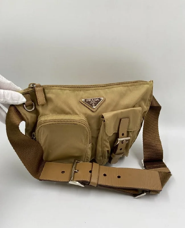 Prada Nylon Beige Crossbody Bag