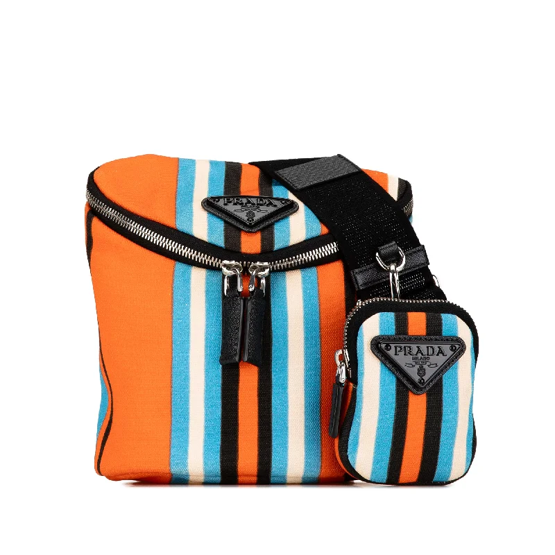 Orange Prada Canapa Baiadera Crossbody Bag