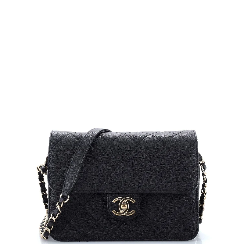 Like a Wallet Flap Bag Quilted Caviar Small