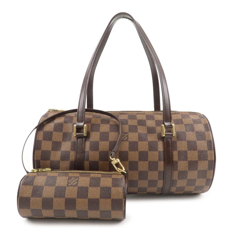 Authe Louis Vuitton Damier Papillon 30 Hand Bag & Pouch Brown N51303