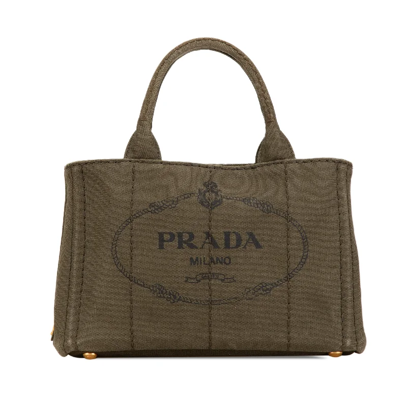 Brown Prada Canapa Logo Satchel