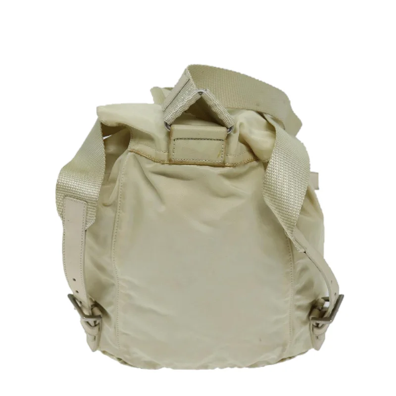 PRADA Backpack Nylon Cream  73099