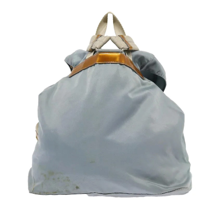 PRADA Backpack Nylon Light Blue Silver  84646