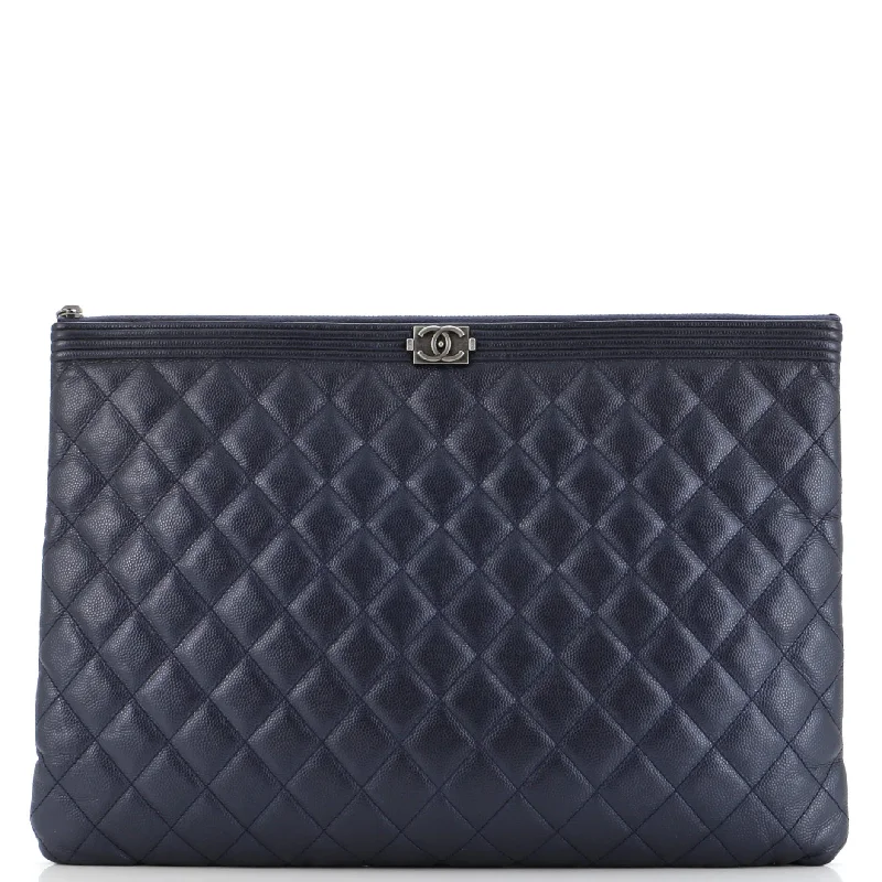 Boy O Case Clutch Quilted Caviar Large