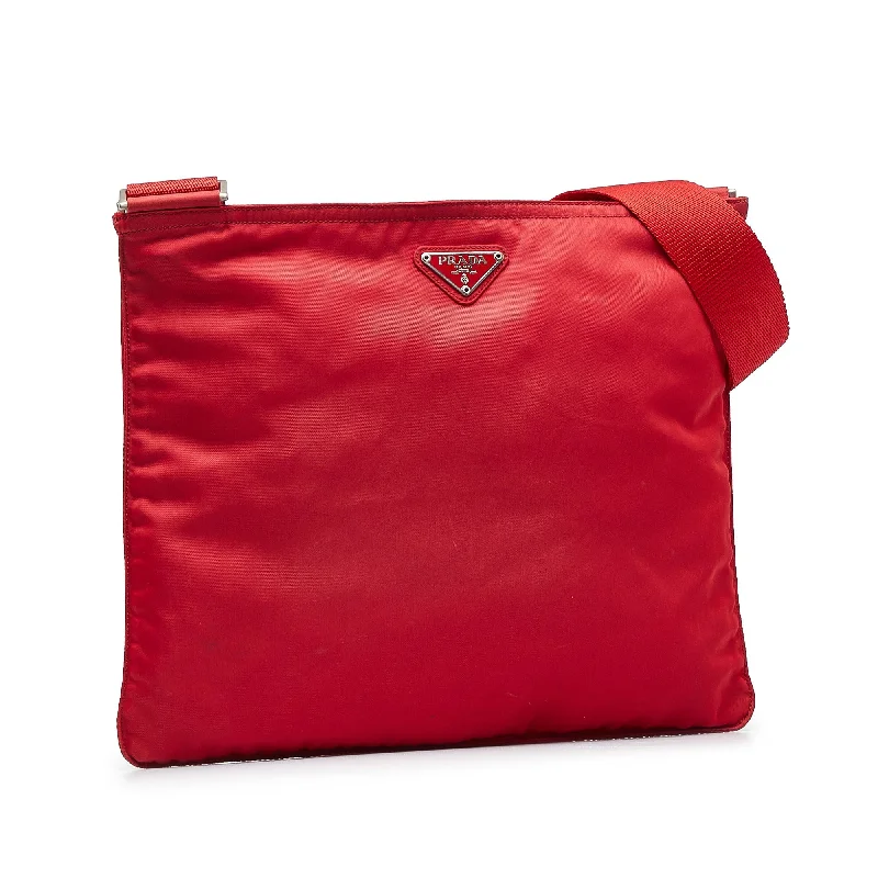 Prada Tessuto Crossbody Bag Red Nylon