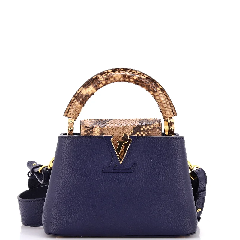 Capucines Bag Leather with Snakeskin Mini