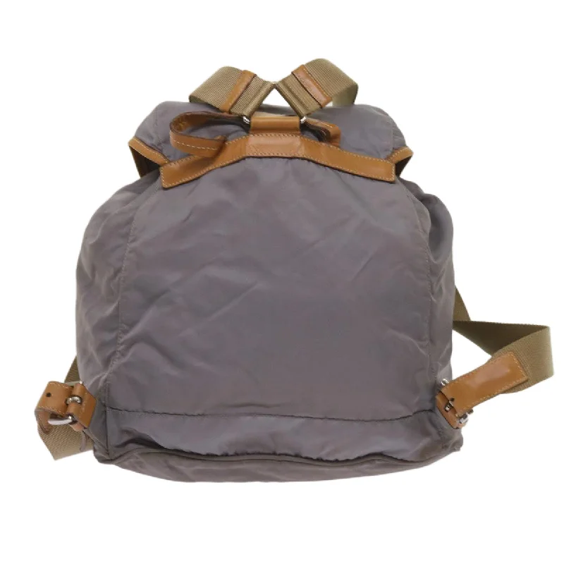 PRADA Backpack Nylon Gray Beige  ac2741