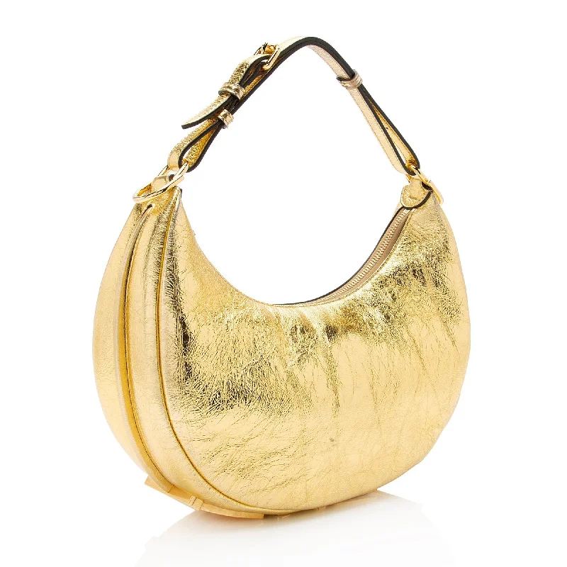 Fendi Metallic Leather Fendigraphy Small Hobo (SHF-k6ARkM)