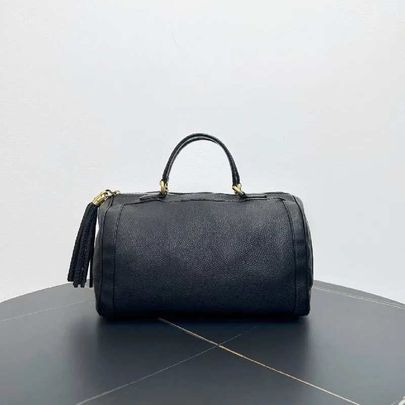 Gucci Boston Black Leather Tote Bag Medium