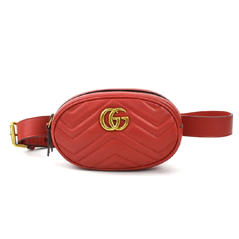 Gucci Gg Marmont Waist Bag Belt Red