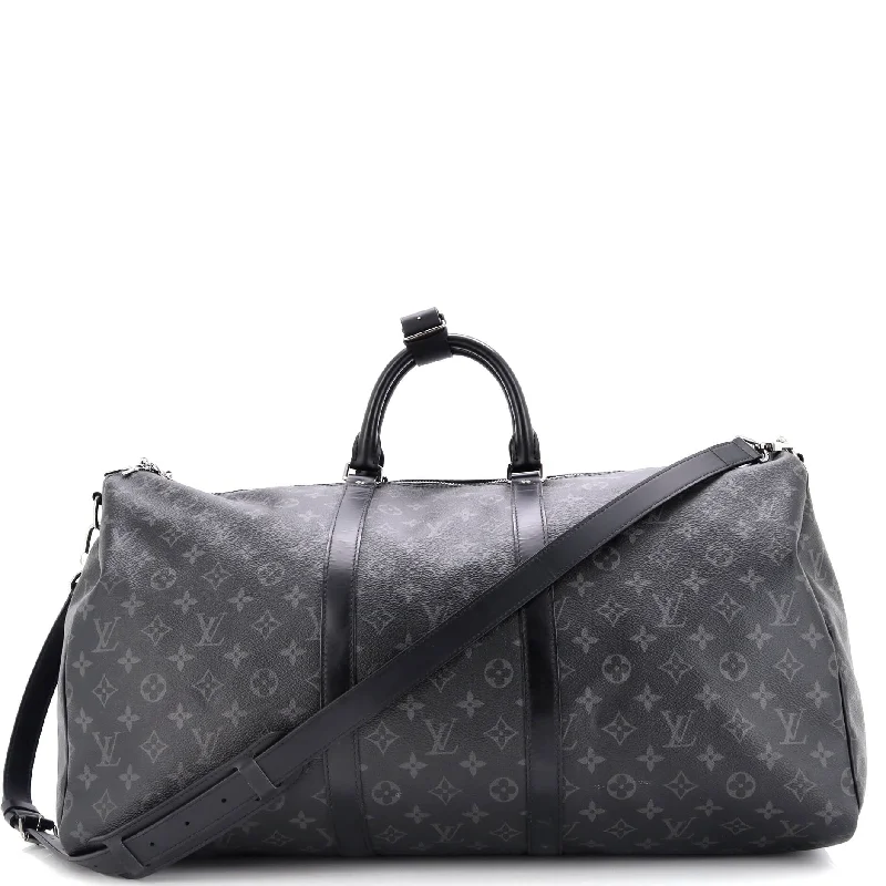 Keepall Bandouliere Bag Monogram Eclipse Canvas 55