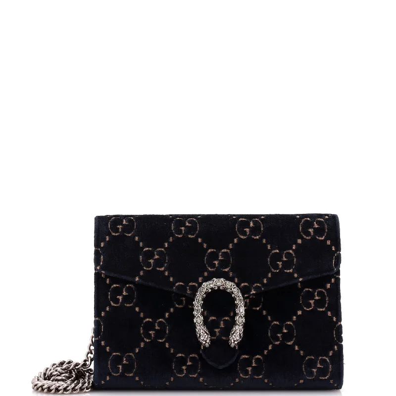 Dionysus Chain Wallet GG Velvet Small