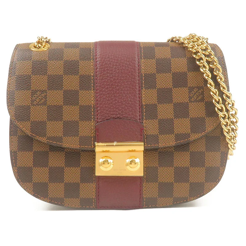 Louis Vuitton Damier Wight Chain Shoulder Bag Bordeaux N64420