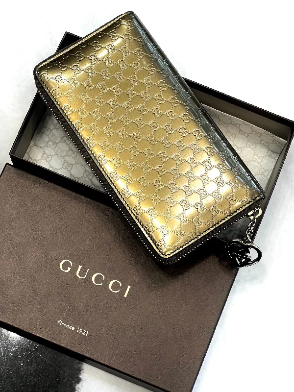 GUCCI METALLIC MICROGUCCISSIMA ZIP AROUND WALLET