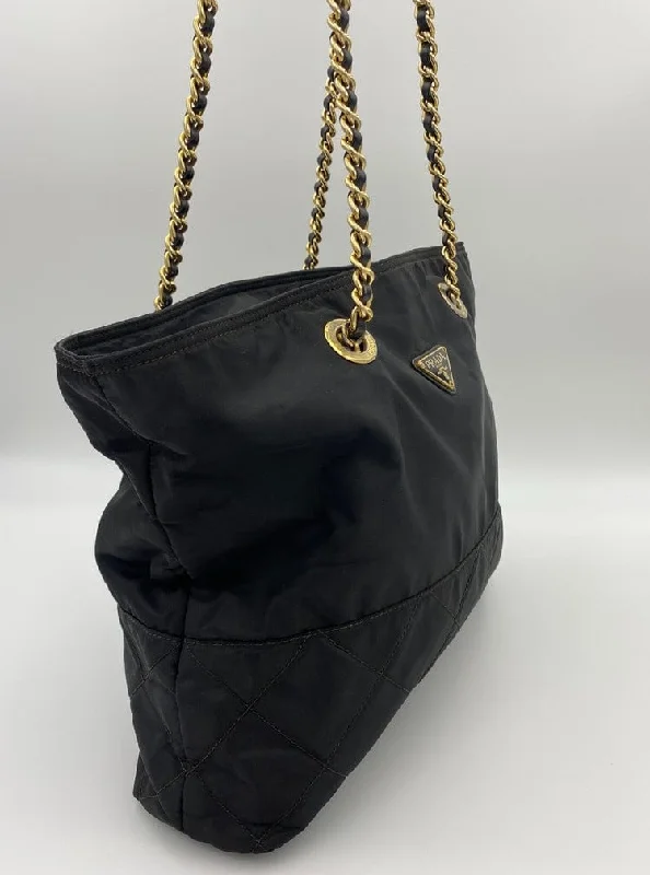 Prada Nylon Tote with Chain Handle