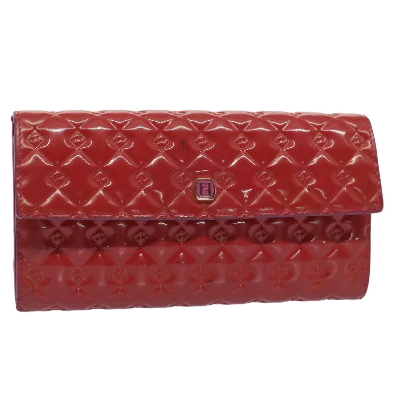 FENDI Long Wallet Patent leather Pink  51304