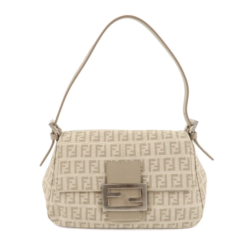 FENDI Mini Mamma Baguette Zucchino Canvas Leather 8BR180