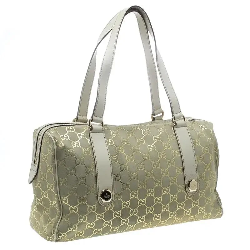 GUCCI GOLD MONOGRAM BOSTON SATCHEL