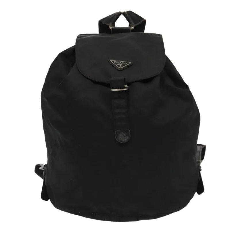 PRADA Backpack Nylon Black Silver  bs16385