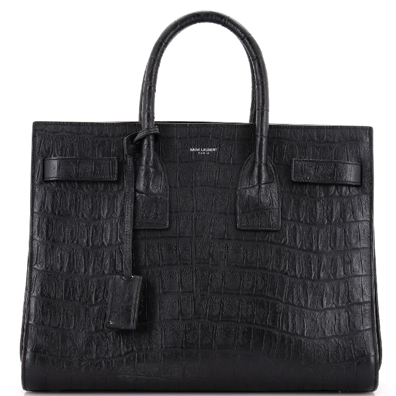 Sac de Jour Bag Crocodile Embossed Leather Small