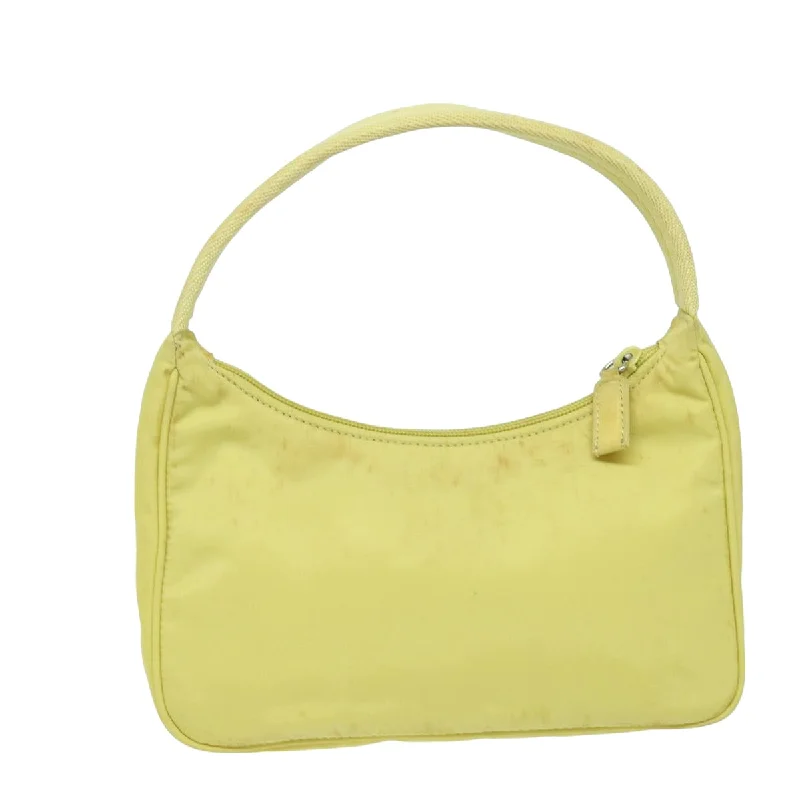 PRADA Accessory Pouch Nylon Yellow Pink  79906