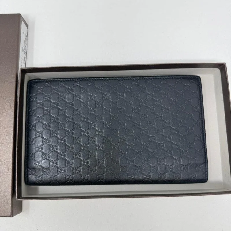 Gucci Black Leather Embossed Continental Wallet