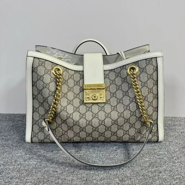 Gucci Beige Canvas Padlock Bag Medium