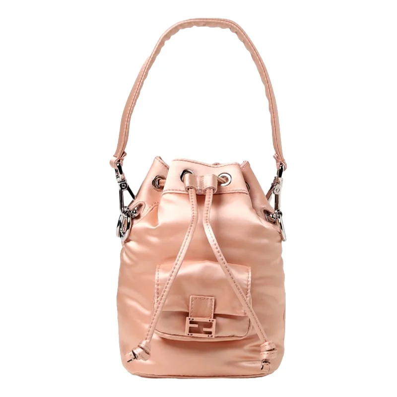 Fendi Mon Tresor Baguette Baby Pink Nylon Bucket Mini Crossbody Bag