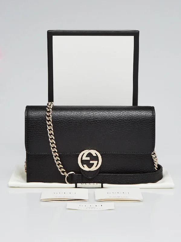 GUCCI INTERLOCKING GG WALLET CLUTCH CHAIN CROSSBODY BAG