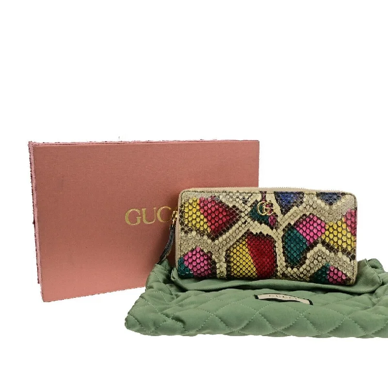 Gucci Gg Long Zipper Wallet Purse Exotic