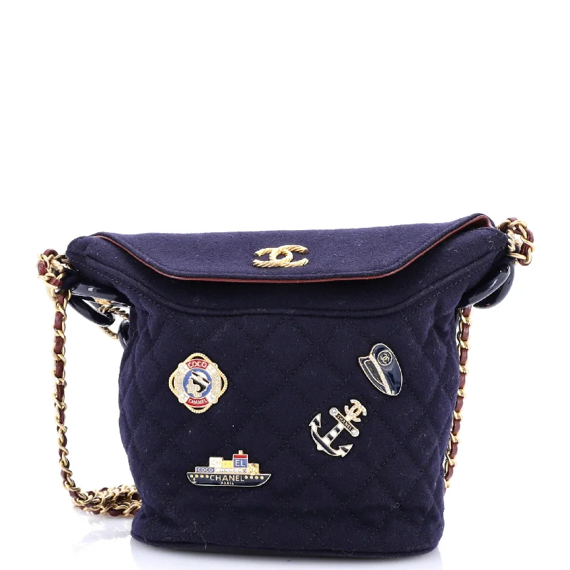 Paris-Hamburg Charms Bucket Bag Quilted Wool