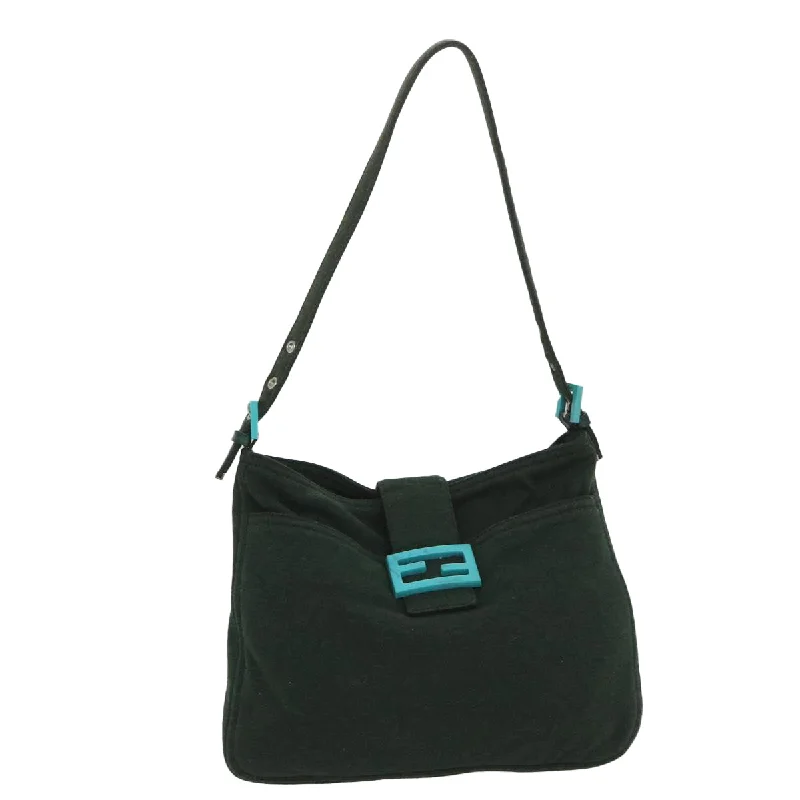 FENDI Mamma Baguette Shoulder Bag Canvas Green  56490