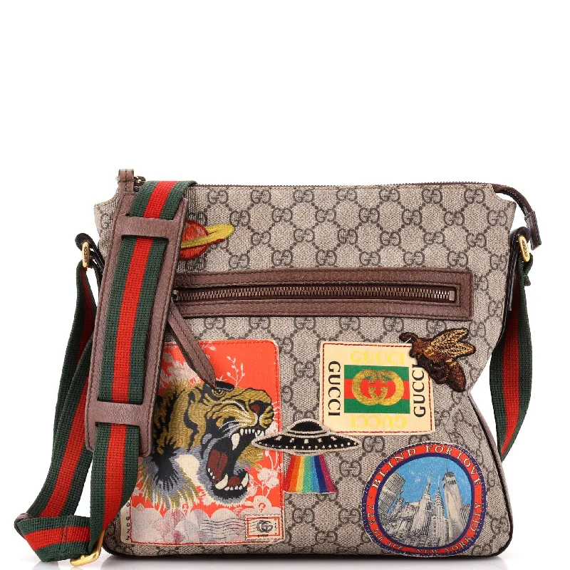 Courrier Zip Messenger GG Coated Canvas with Applique Medium