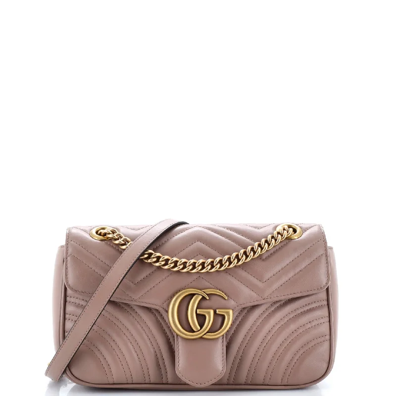 GG Marmont Flap Bag Matelasse Leather Large