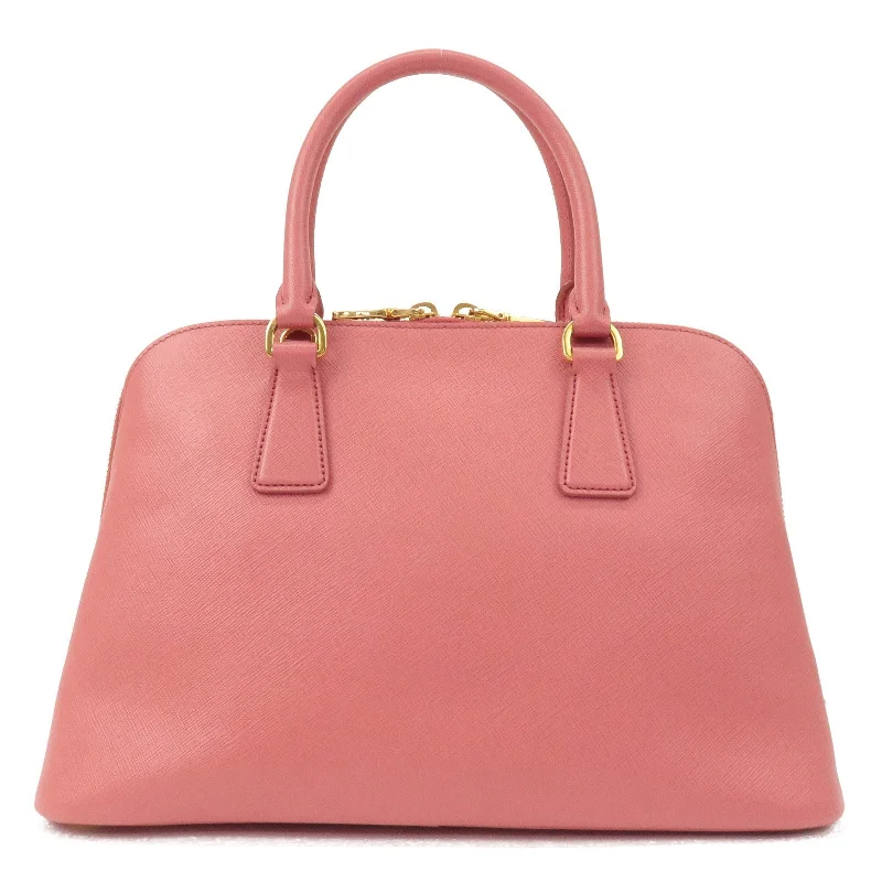 PRADA Logo Saffiano Lux Leather 2Way Bag Hand Bag Pink BL0837