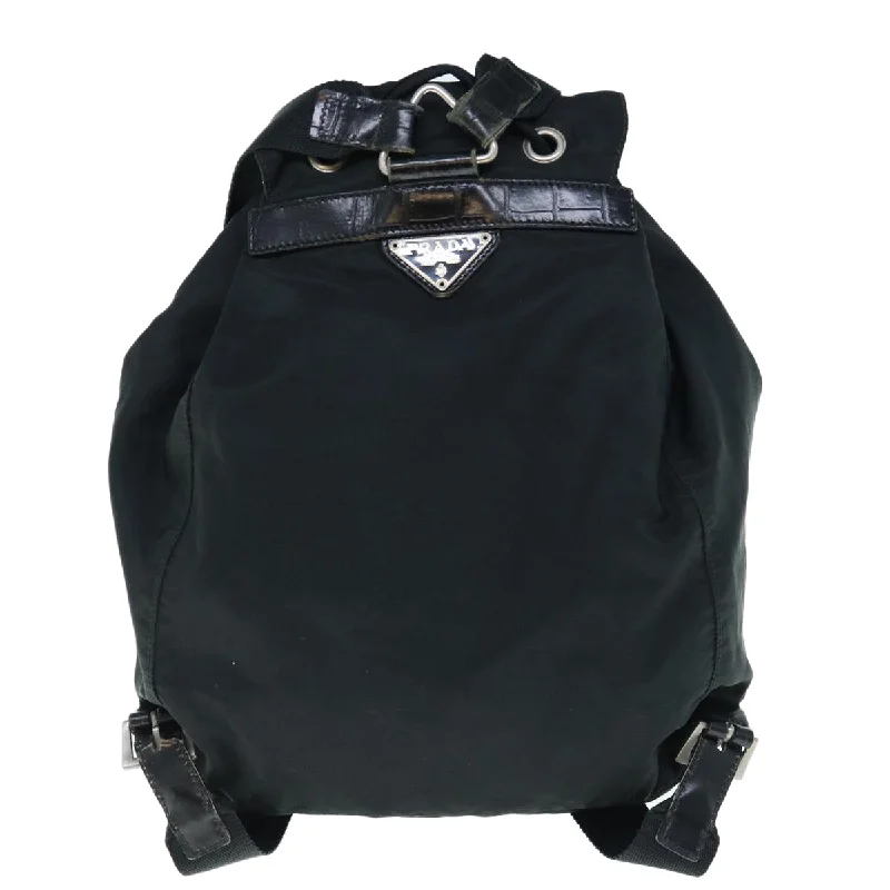 PRADA Backpack Nylon Black  hk923