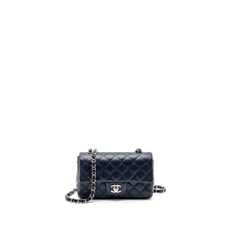 Chanel Classic Mini Rectangular Flap Bag Caviar Navy SHW