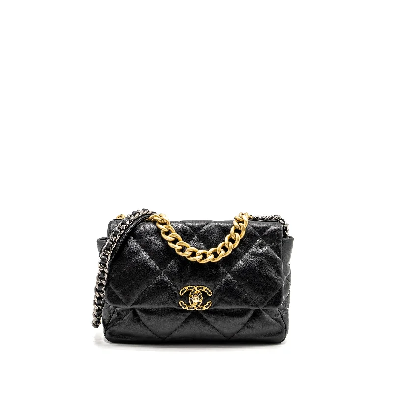 Chanel Large 19 Bag goatskin Black Multicolour Hardware