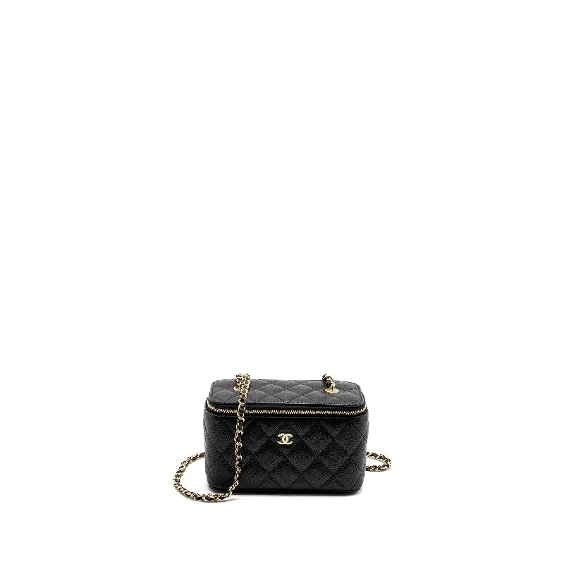 CHANEL Long Vanity With Chain Caviar Black LGHW