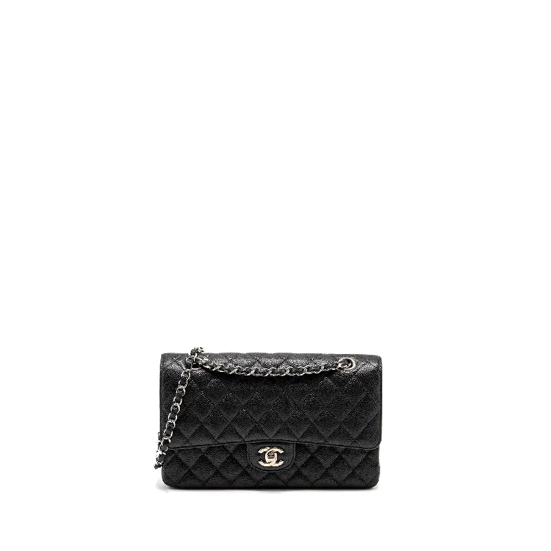 Chanel Medium Classic Double FLAP Bag Caviar Black SHW