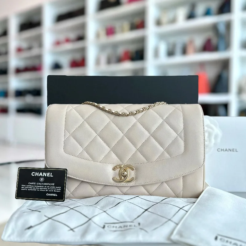 *Modern Reissue 2015* Diana Jumbo 28CM Quilted Lambskin Beige GHW No 20