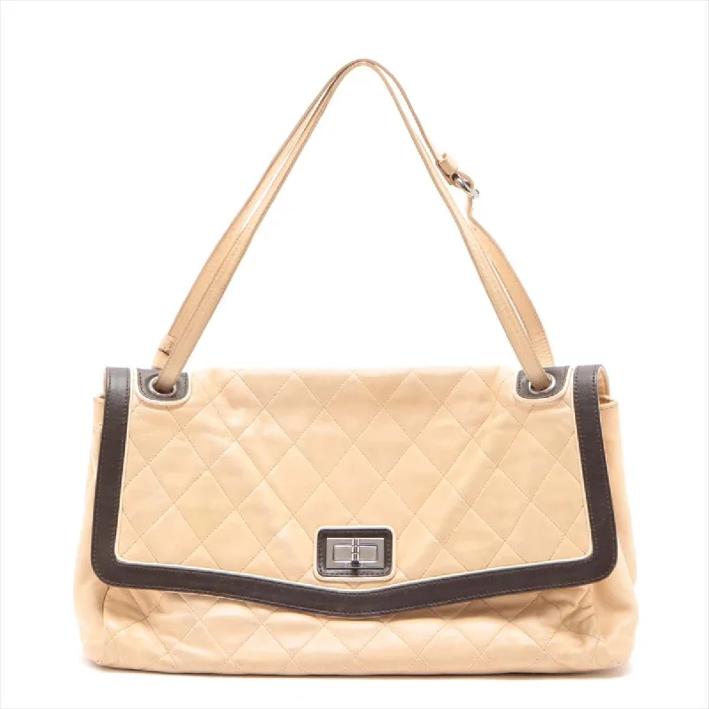 Chanel 2.55  Chain Shoulder Bag Beige Silver  11th