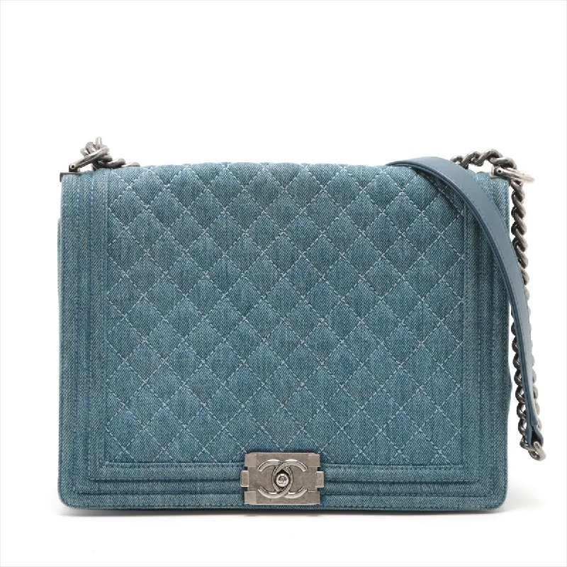 Chanel Navy Denim Chain Shoulder Bag