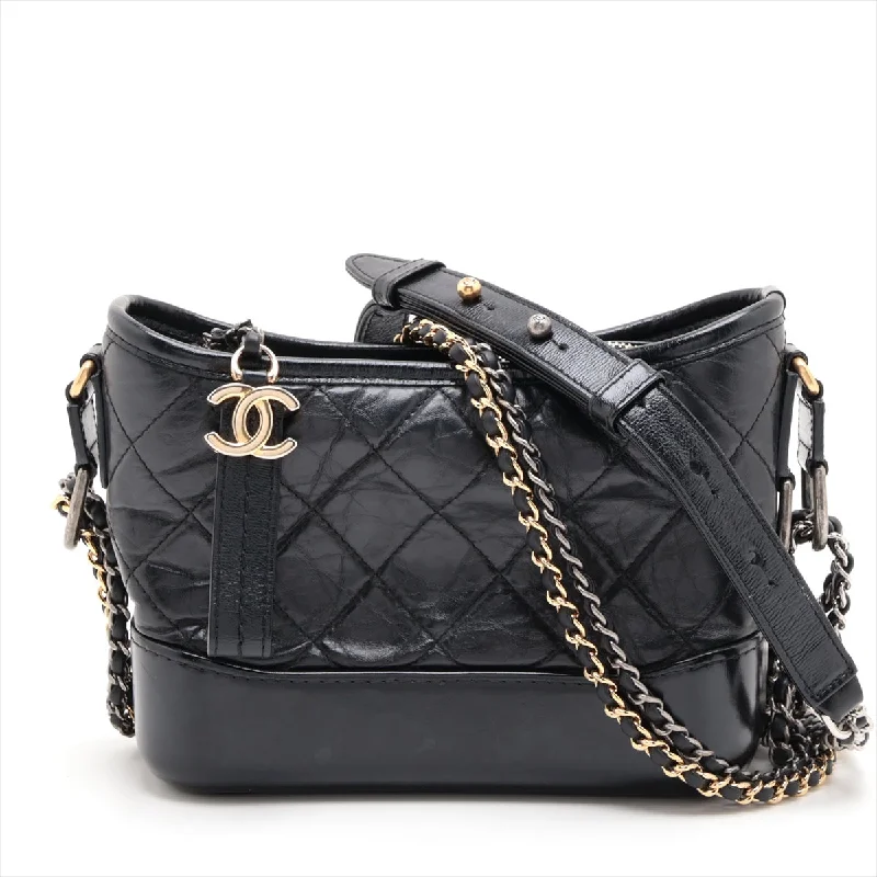 Chanel Gabriel Du Chanel Vintage  Chain Shoulder Bag Black 28th