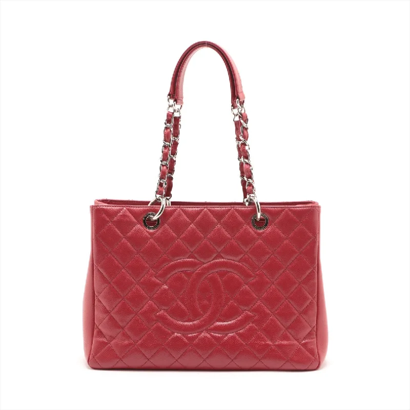 Best tote bags for workChanel GST Caviar S Tote Top Bag Red Silver Gold  17th