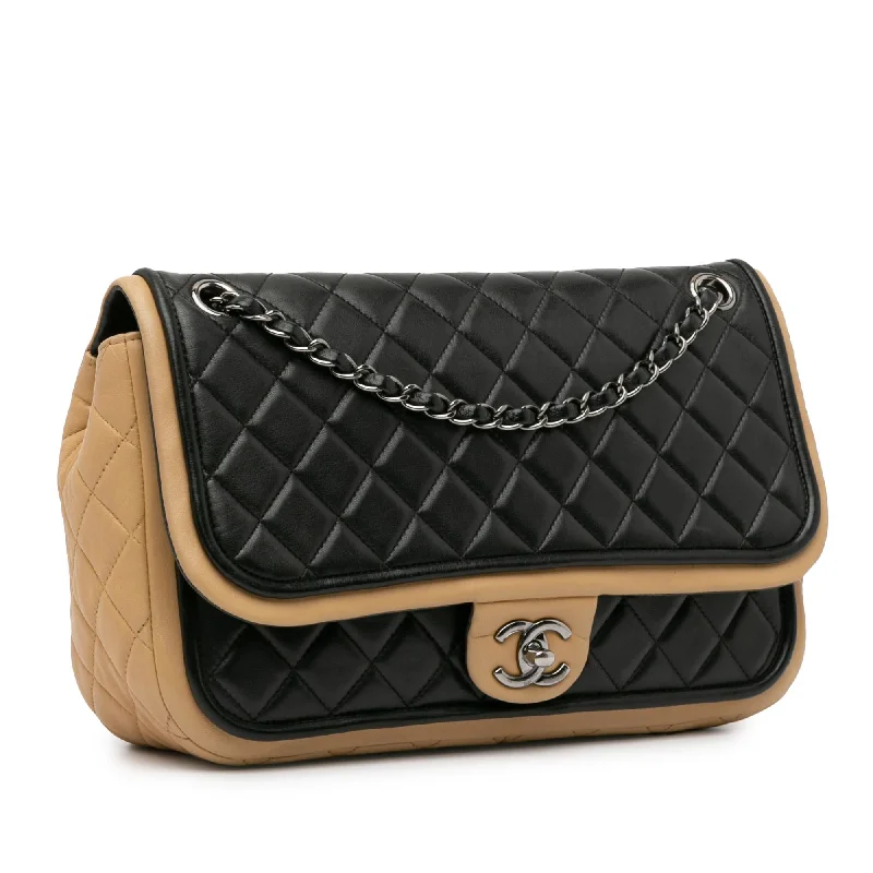 Chanel Jumbo Classic Bicolor Lambskin Twist Flap (8KW5ON)