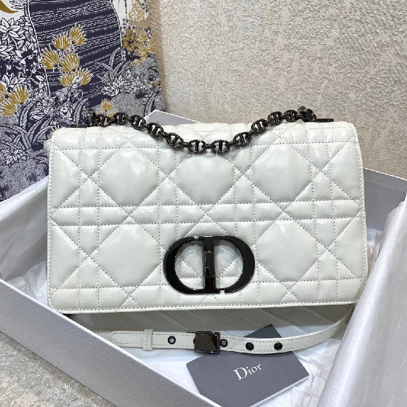 Christian Dior Large Caro Bag, White, For Women  Handbags, Crossbody Bags, 29cm