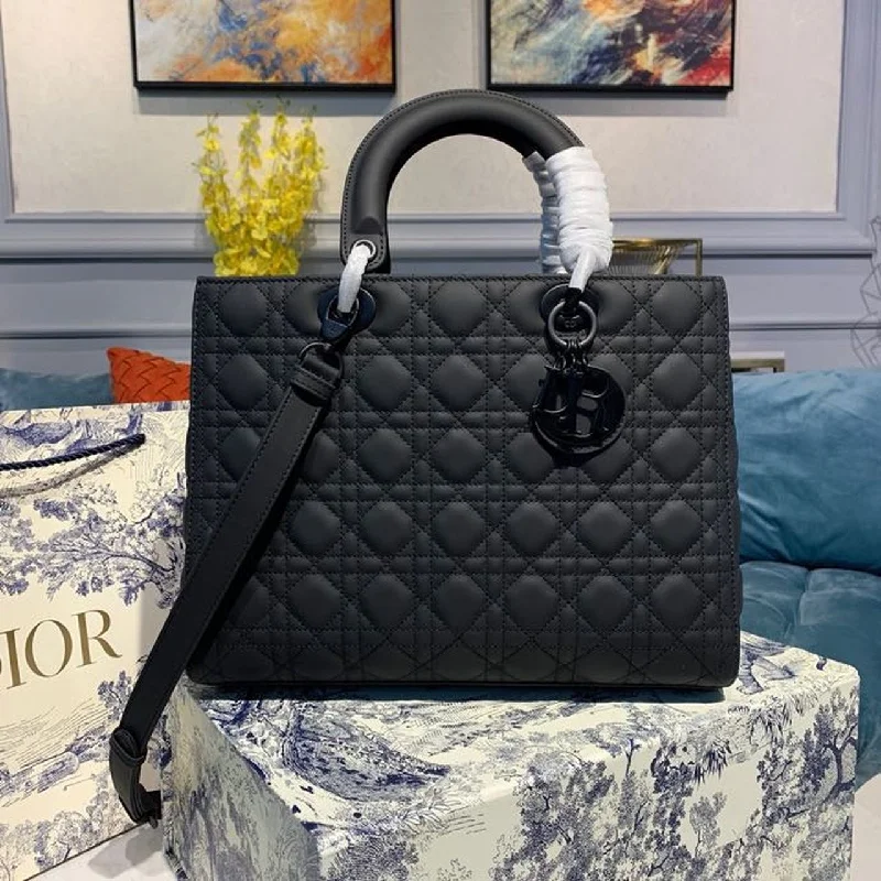 Christian Dior Large Lady Bag Black For Women 12.5in/32cm