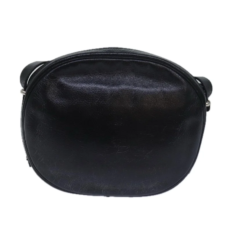 CHRISTIAN DIOR Shoulder Bag Leather Black Auth 81014